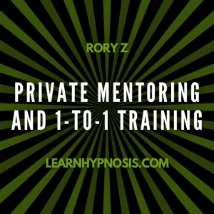 Private mentoring and 1-to-1 training with the Rory Z Hypnosis Academy